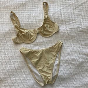 Vintage European 2-piece bikini swimsuit